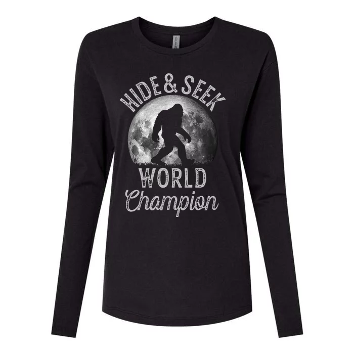 Bigfoot Moon Hide And Seek World Champion Sasquatch Womens Cotton Relaxed Long Sleeve T-Shirt