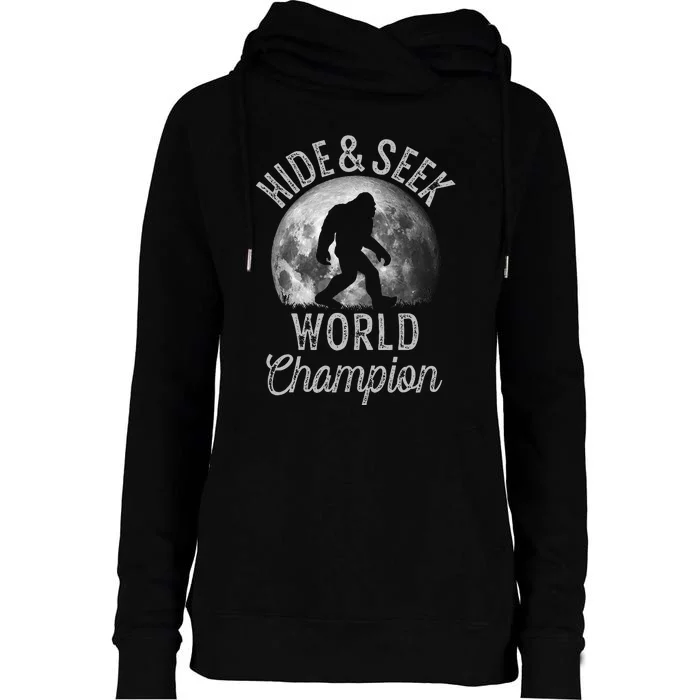 Bigfoot Moon Hide And Seek World Champion Sasquatch Womens Funnel Neck Pullover Hood