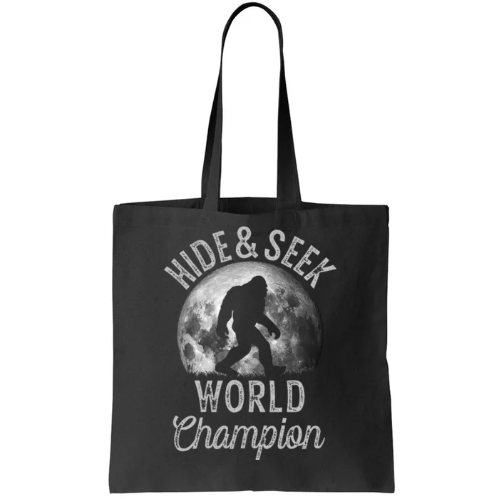 Bigfoot Moon Hide And Seek World Champion Sasquatch Tote Bag