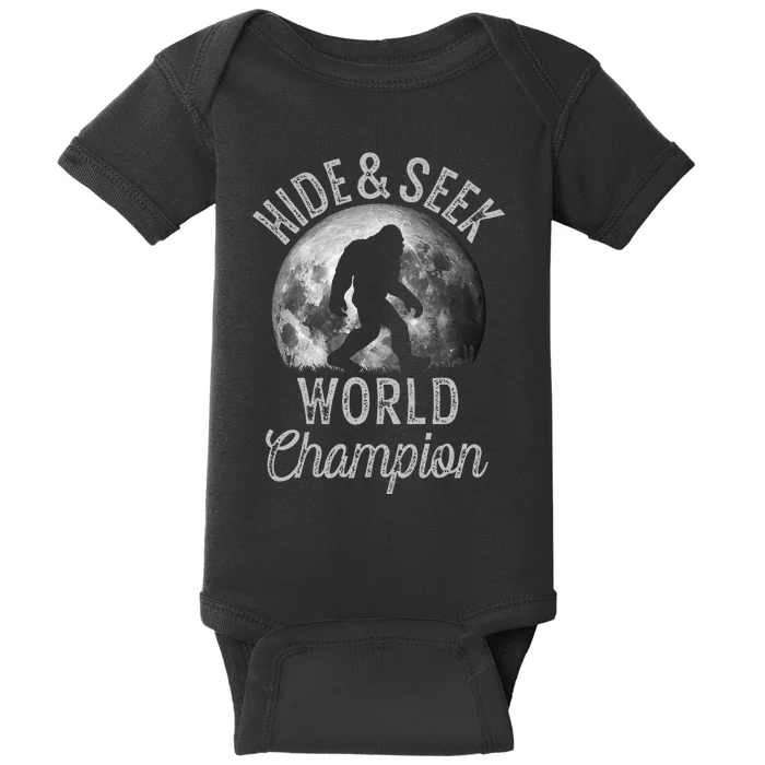 Bigfoot Moon Hide And Seek World Champion Sasquatch Baby Bodysuit