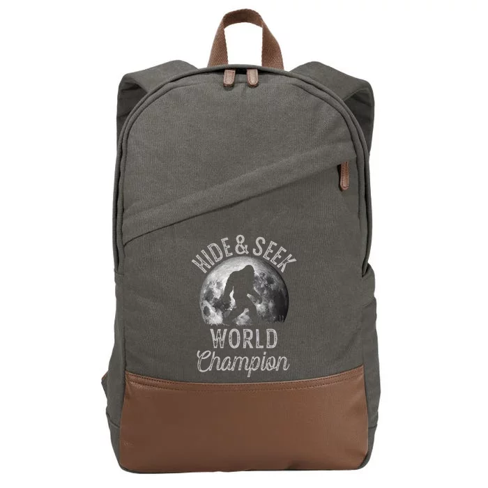 Bigfoot Moon Hide And Seek World Champion Sasquatch Cotton Canvas Backpack