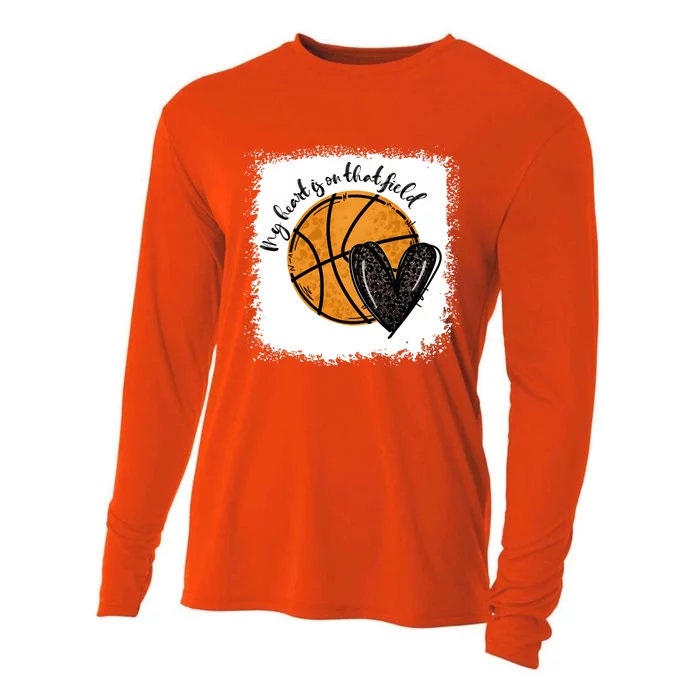 Bleached My Heart Is On That Field Basketball Game Day Vibes Cool Gift Cooling Performance Long Sleeve Crew