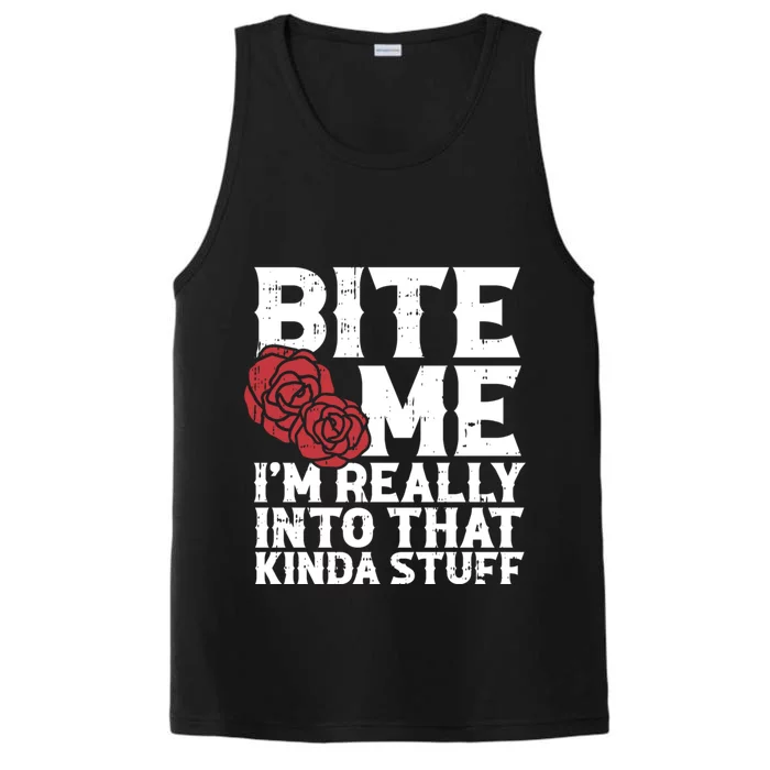 Bite Me Halloween Costume Funny Retro Sarcastic Humor Gift Performance Tank