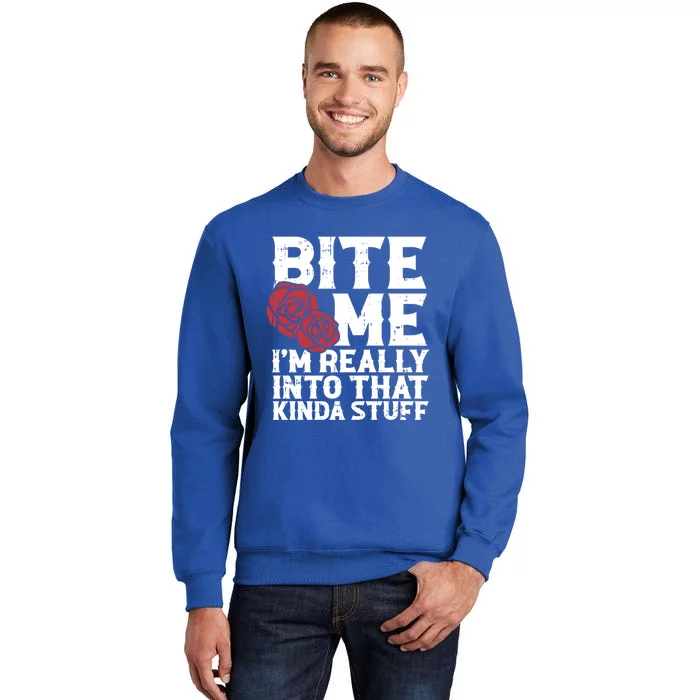 Bite Me Halloween Costume Funny Retro Sarcastic Humor Gift Sweatshirt