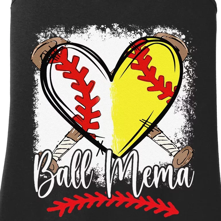 Ball Mema Heart Funny Softball Baseball Ladies Essential Tank