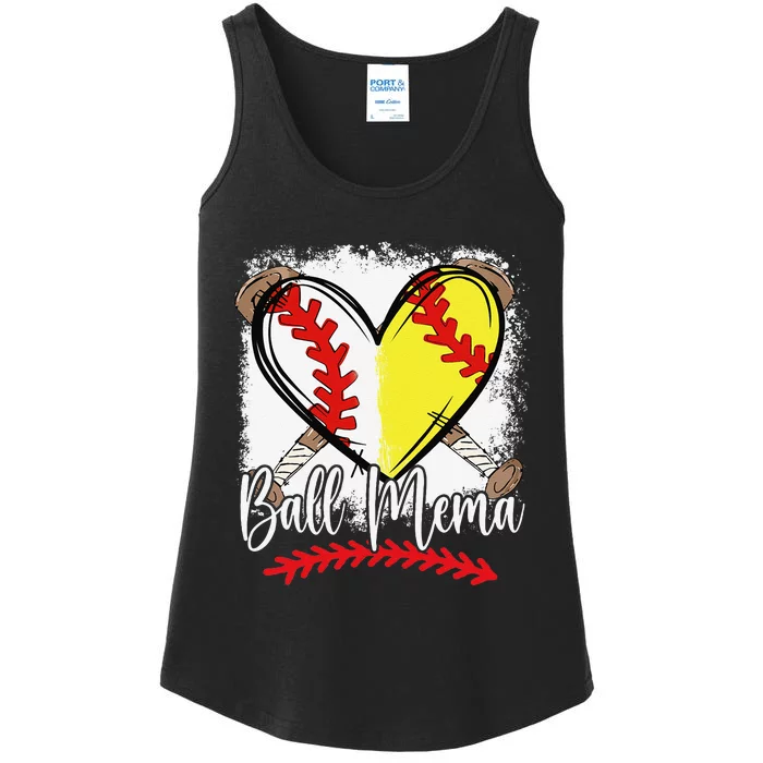 Ball Mema Heart Funny Softball Baseball Ladies Essential Tank