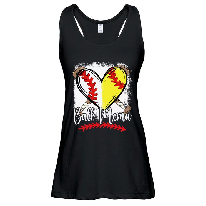 Ball Mema Heart Funny Softball Baseball Ladies Essential Flowy Tank