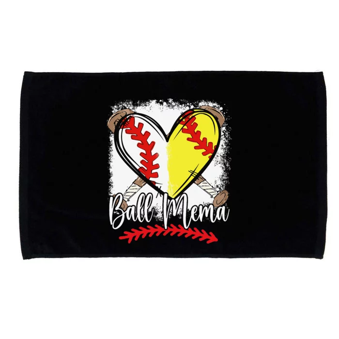 Ball Mema Heart Funny Softball Baseball Microfiber Hand Towel