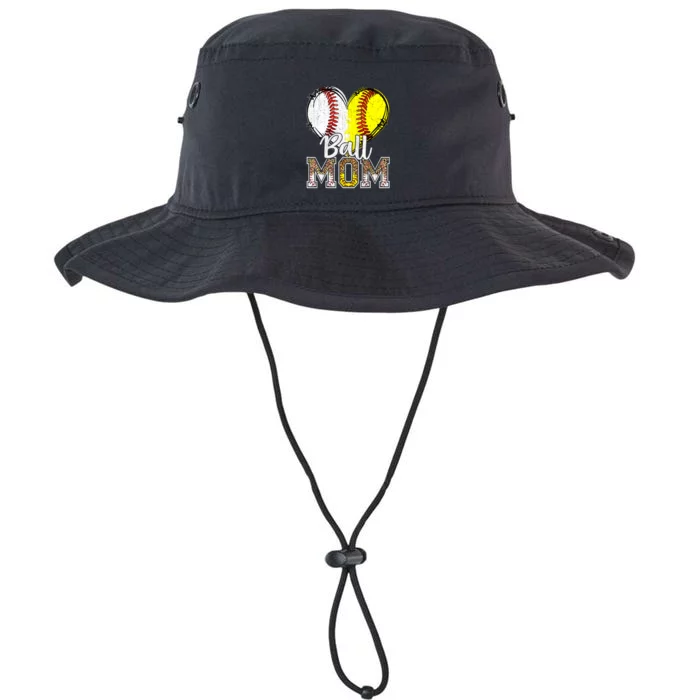 Ball Mom Heart Baseball Softball Mama Women Mothers Day 2024 Legacy Cool Fit Booney Bucket Hat