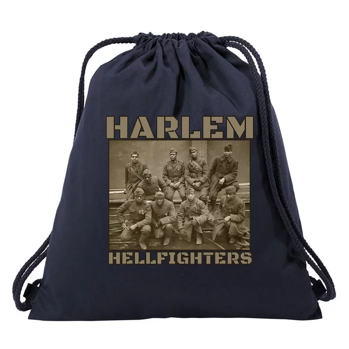 Black Military History USA Black History Harlem Hellfighters Drawstring Bag