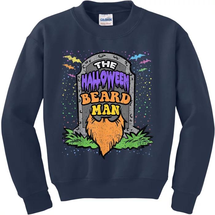 Beard Man Halloween Costume Funny Bearded Facial Hair Kids Sweatshirt