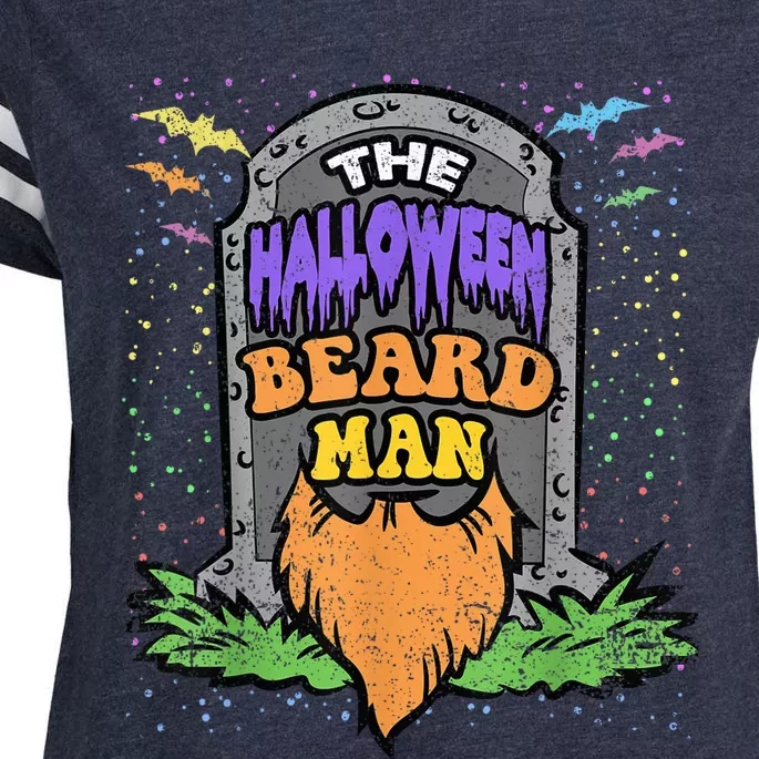 Beard Man Halloween Costume Funny Bearded Facial Hair Enza Ladies Jersey Football T-Shirt