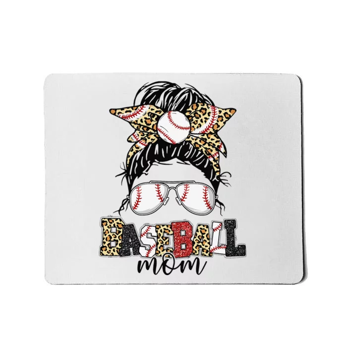 Baseball Mom Happy Mother's Day Messy Bun Woman Mom Life Mousepad