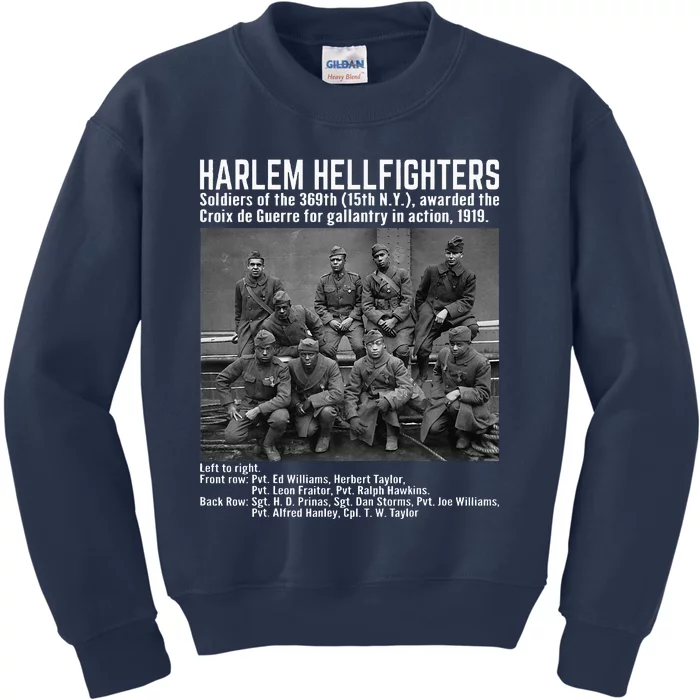 Black Military History USA Black History Harlem Hellfighters Kids Sweatshirt