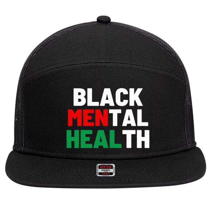 Black Mental Health Matters 7 Panel Mesh Trucker Snapback Hat