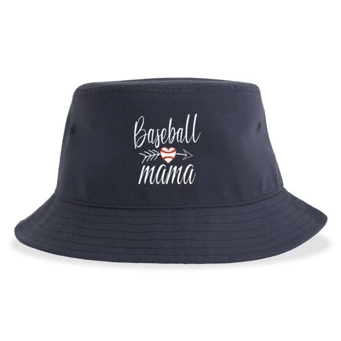 Baseball Mama Heart MotherS Day Mom For Baseball Lovers Sustainable Bucket Hat