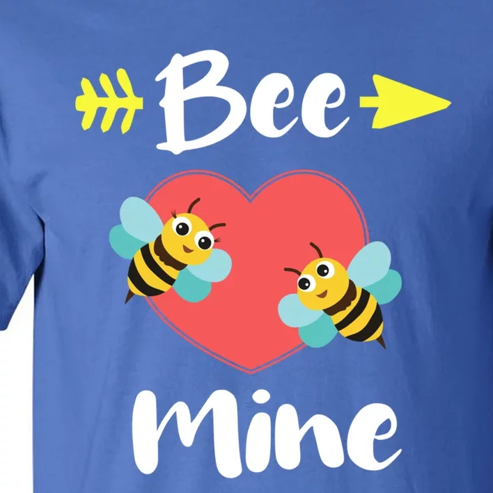 Bee Mine Heart Joke Pun Funny Valentines Day Gift Cute Gift Tall T-Shirt