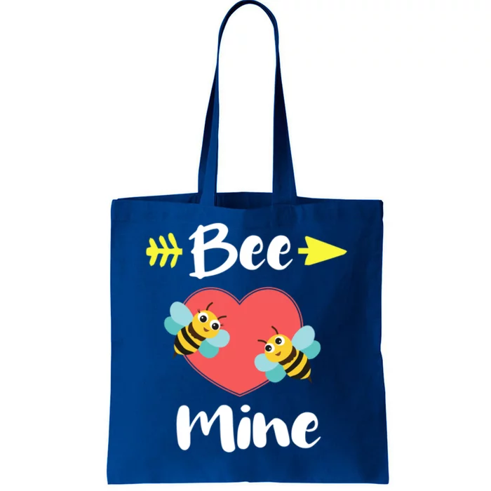 Bee Mine Heart Joke Pun Funny Valentines Day Gift Cute Gift Tote Bag