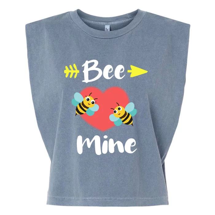 Bee Mine Heart Joke Pun Funny Valentines Day Gift Cute Gift Garment-Dyed Women's Muscle Tee