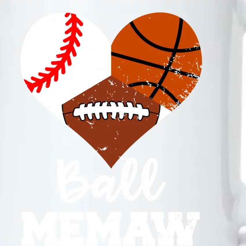 Ball Memaw Heart Funny Baseball Basketball Football Memaw Gift Black Color Changing Mug