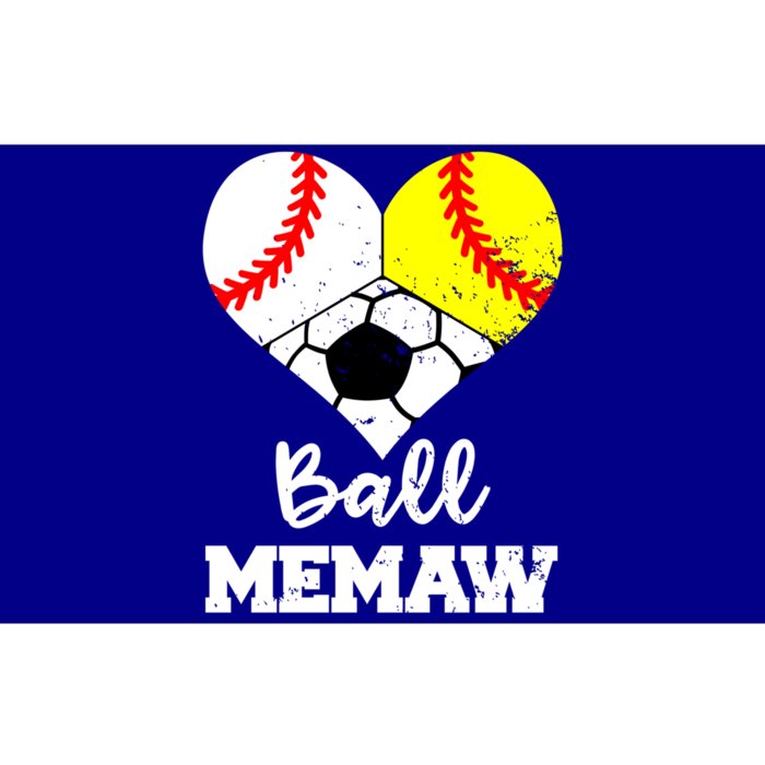 Ball Memaw Heart Funny Baseball Softball Soccer Memaw Great Gift Bumper Sticker