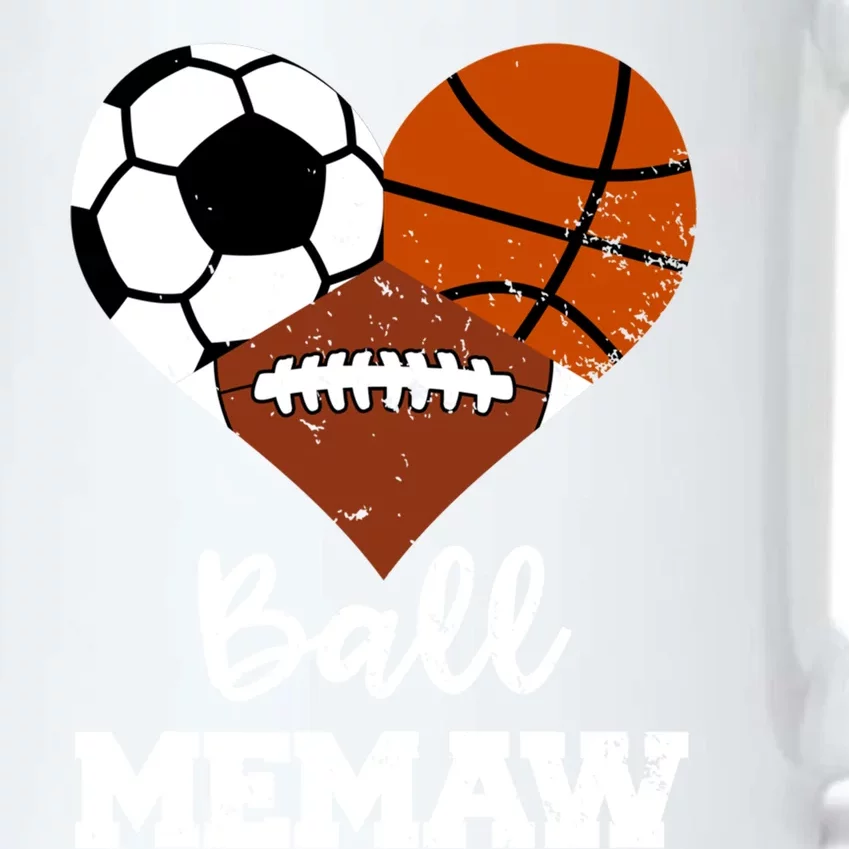 Ball Memaw Heart Funny Soccer Basketball Football Memaw Gift Black Color Changing Mug