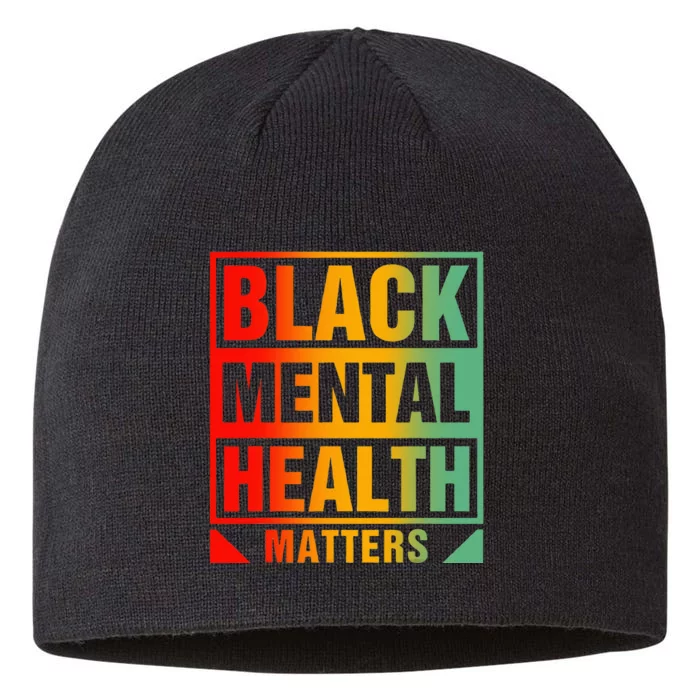 Black Mental Health Matters Human Brain Counselor Therapist 8 1/2in Sustainable Knit Beanie