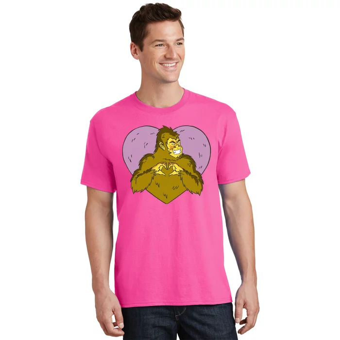 Bigfoot Monster Heart Cute Gift T-Shirt