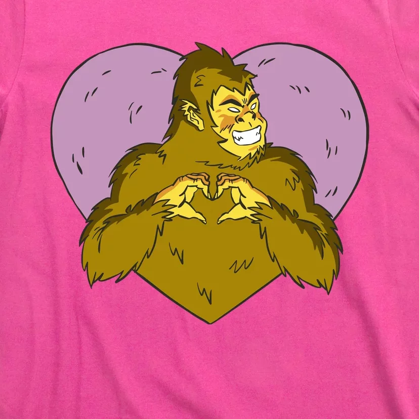 Bigfoot Monster Heart Cute Gift T-Shirt