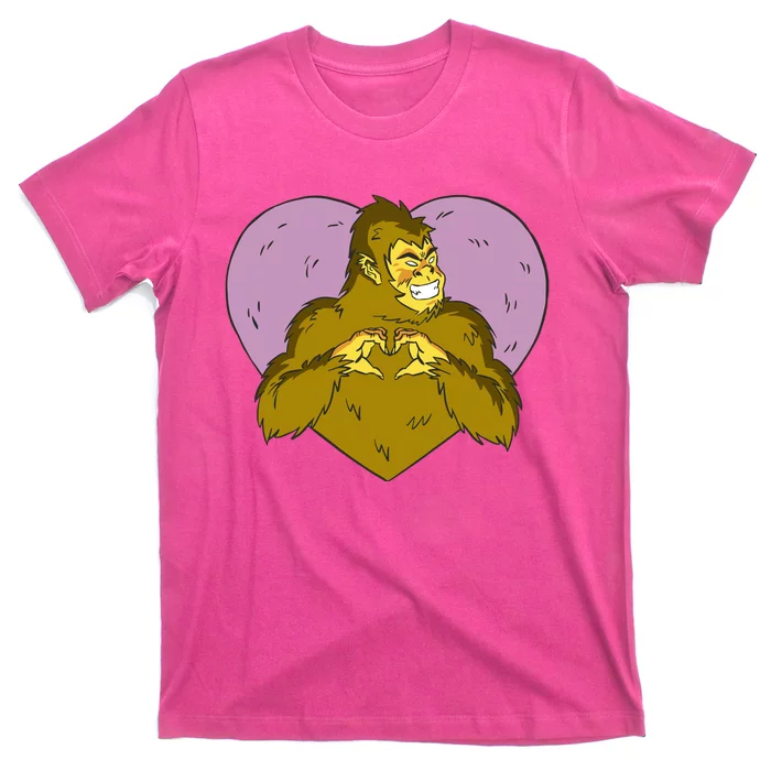 Bigfoot Monster Heart Cute Gift T-Shirt