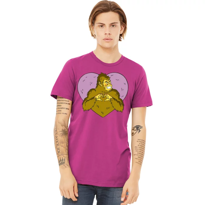 Bigfoot Monster Heart Cute Gift Premium T-Shirt