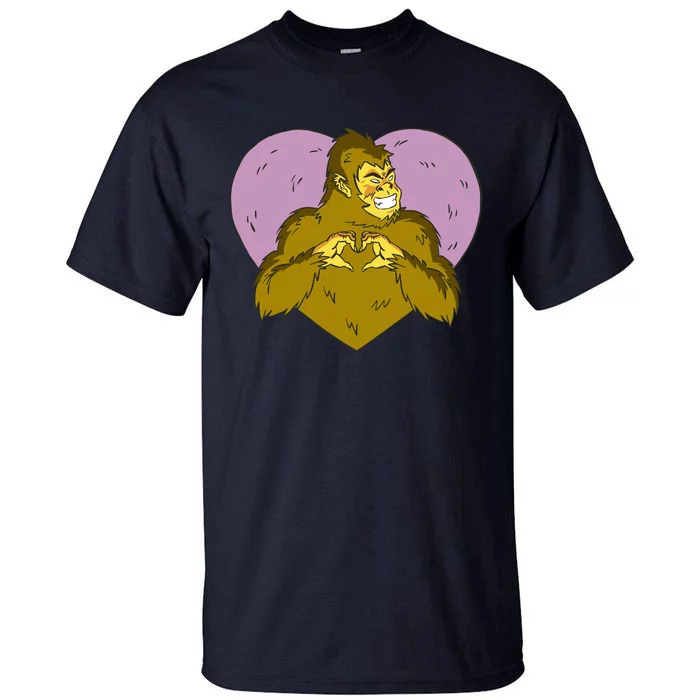 Bigfoot Monster Heart Cute Gift Tall T-Shirt