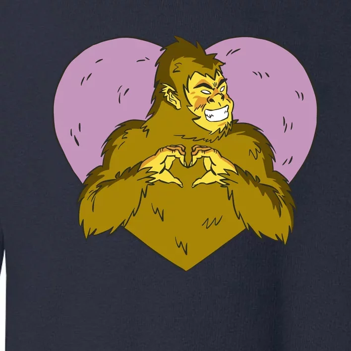 Bigfoot Monster Heart Cute Gift Toddler Sweatshirt