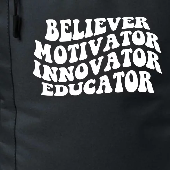 Believer Motivator Innovator Educator Retro Gift Daily Commute Backpack