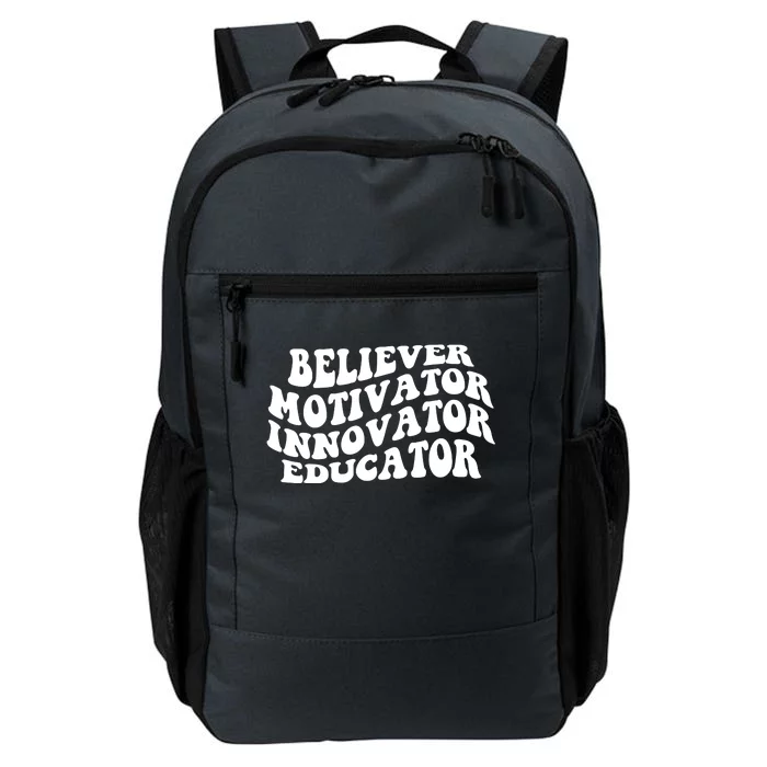 Believer Motivator Innovator Educator Retro Gift Daily Commute Backpack