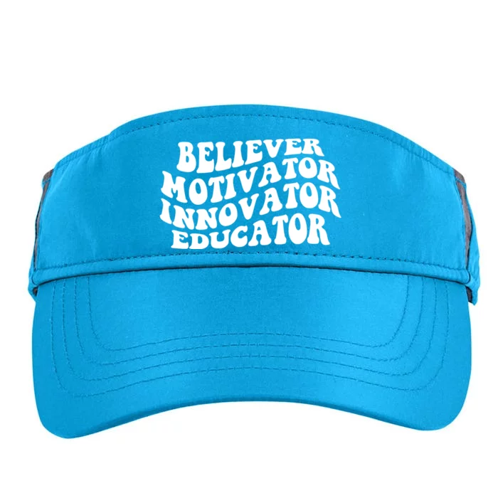 Believer Motivator Innovator Educator Retro Gift Adult Drive Performance Visor