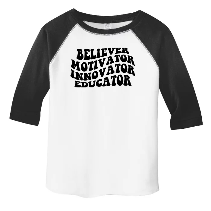 Believer Motivator Innovator Educator Retro Gift Toddler Fine Jersey T-Shirt