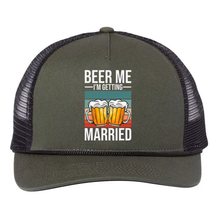 Beer Me IM Getting Married Bachelor Party Getting Married Retro Rope Trucker Hat Cap