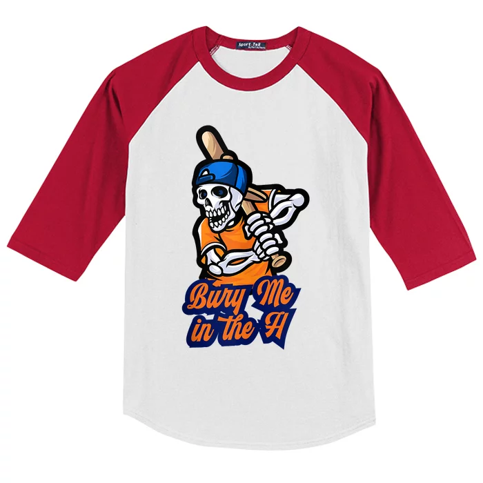 Bury Me In The H Skeleton Kids Colorblock Raglan Jersey