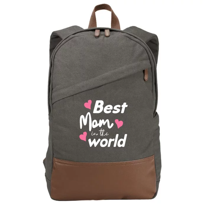 Best Mom In The World Mothers Day Heart Cotton Canvas Backpack