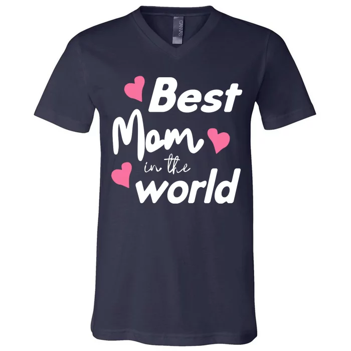 Best Mom In The World Mothers Day Heart V-Neck T-Shirt