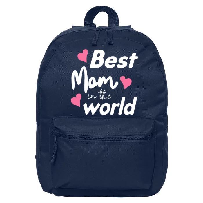 Best Mom In The World Mothers Day Heart 16 in Basic Backpack