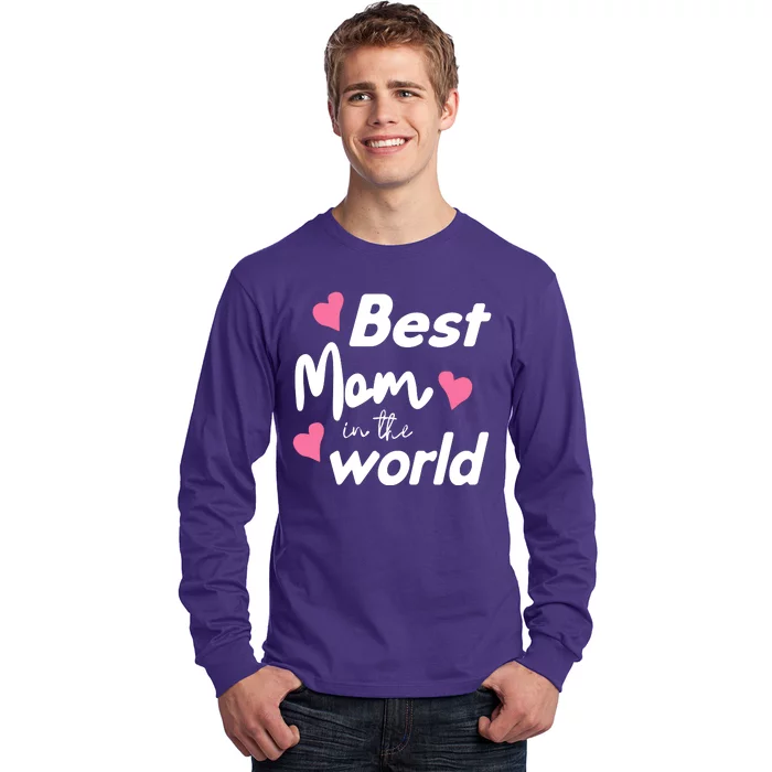 Best Mom In The World Mothers Day Heart Long Sleeve Shirt