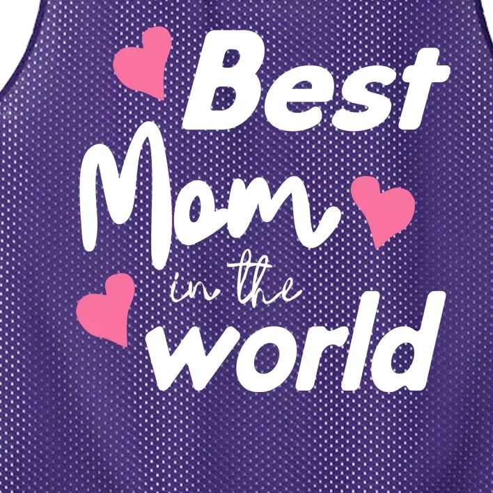 Best Mom In The World Mothers Day Heart Mesh Reversible Basketball Jersey Tank