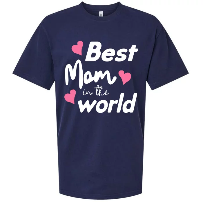 Best Mom In The World Mothers Day Heart Sueded Cloud Jersey T-Shirt