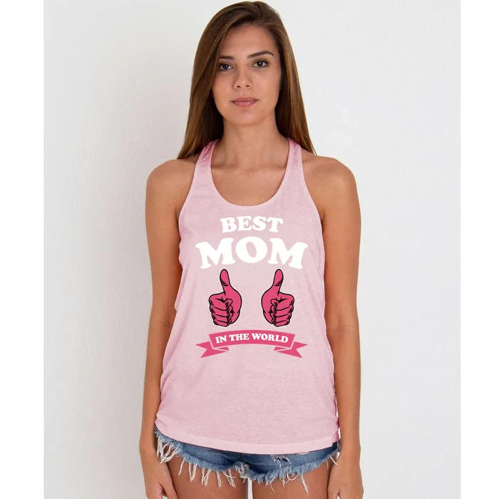 Best Mom In The World Mother Cute Gift Women's Knotted Racerback Tank