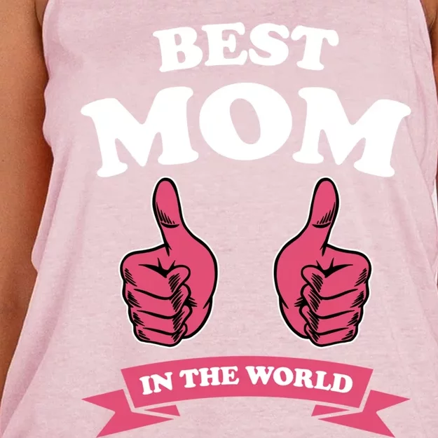 Best Mom In The World Mother Cute Gift Women's Knotted Racerback Tank