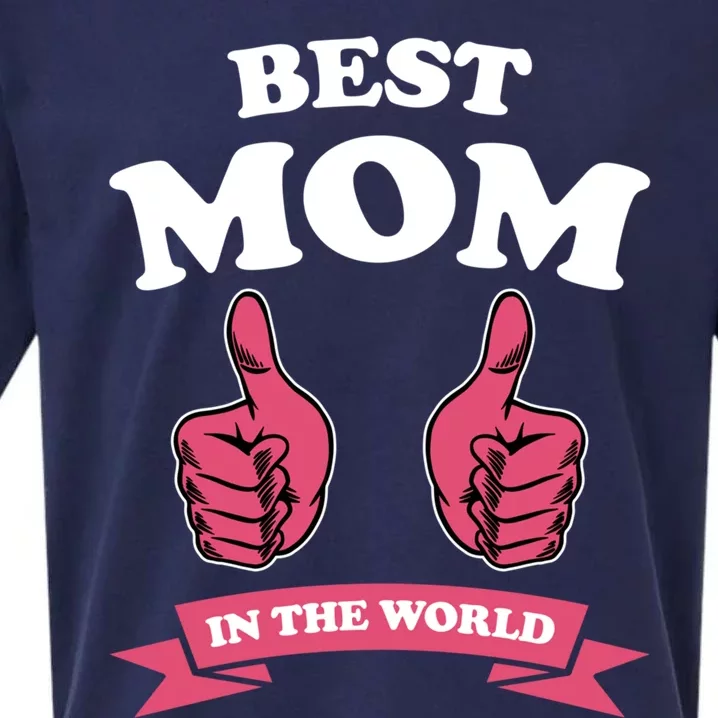 Best Mom In The World Mother Cute Gift Sueded Cloud Jersey T-Shirt