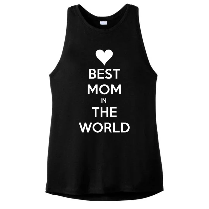 Best Mom In The World Heart Gift Ladies Tri-Blend Wicking Tank