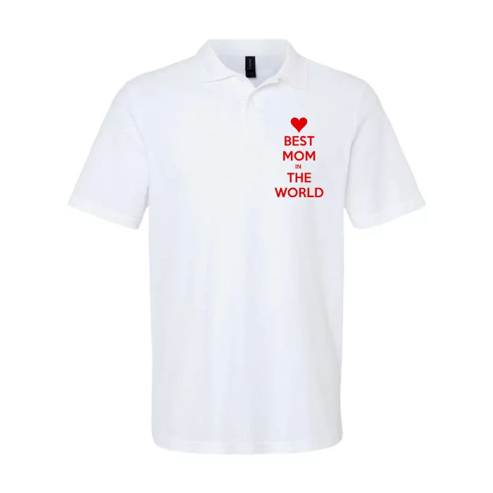 Best Mom In The World Heart Gift Softstyle Adult Sport Polo